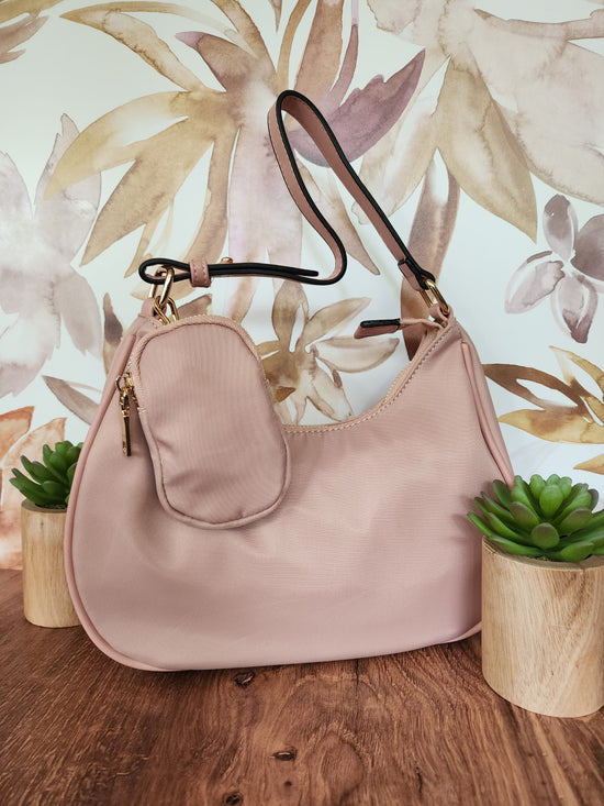 Pink mini hobo purse