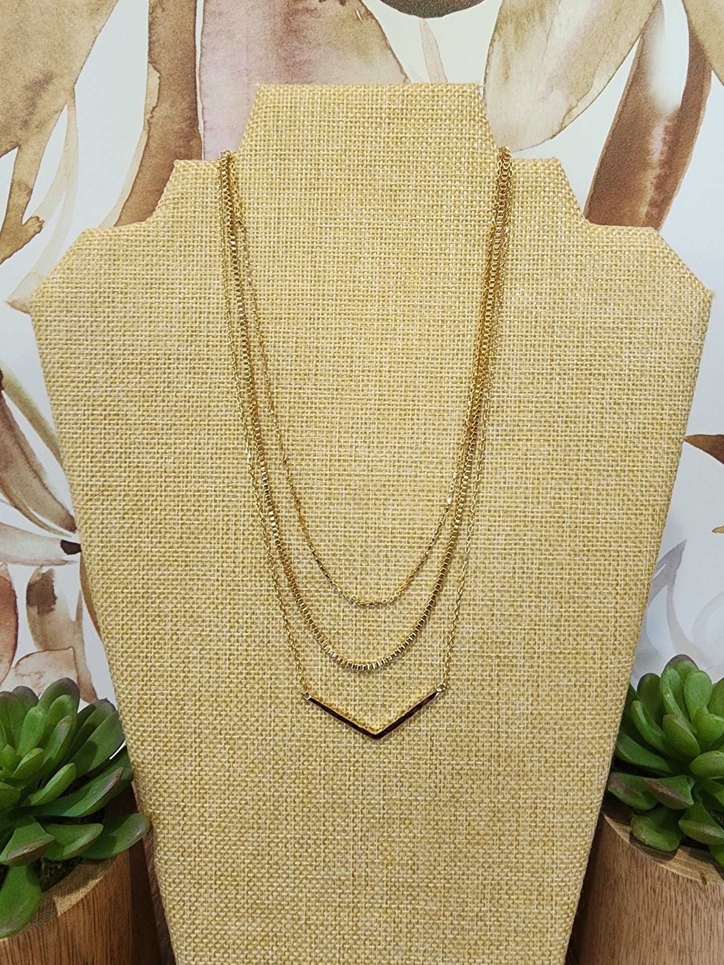 3 Chain Gold Necklace