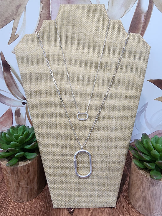 2 Chain Lock Style Necklace