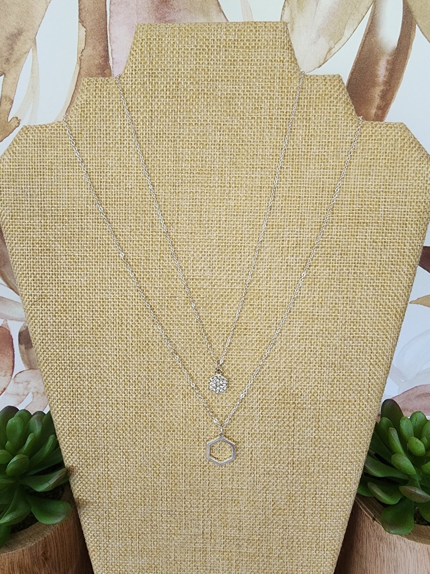 Dual Chain Bling Necklace