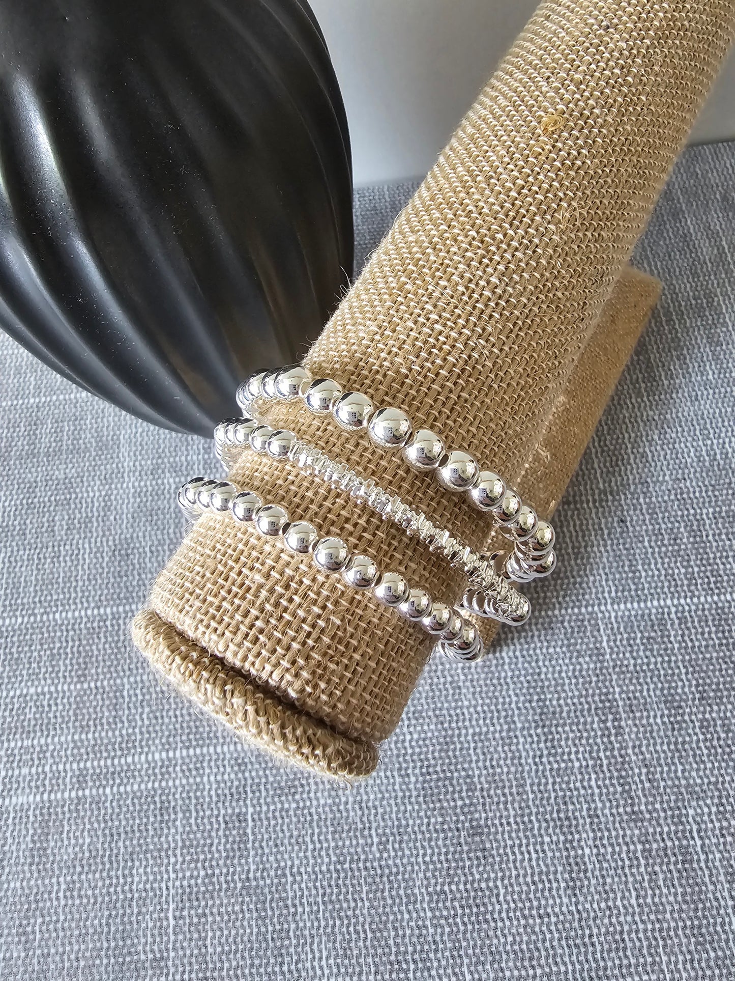 Load image into Gallery viewer, 3 strand silver bracelets
