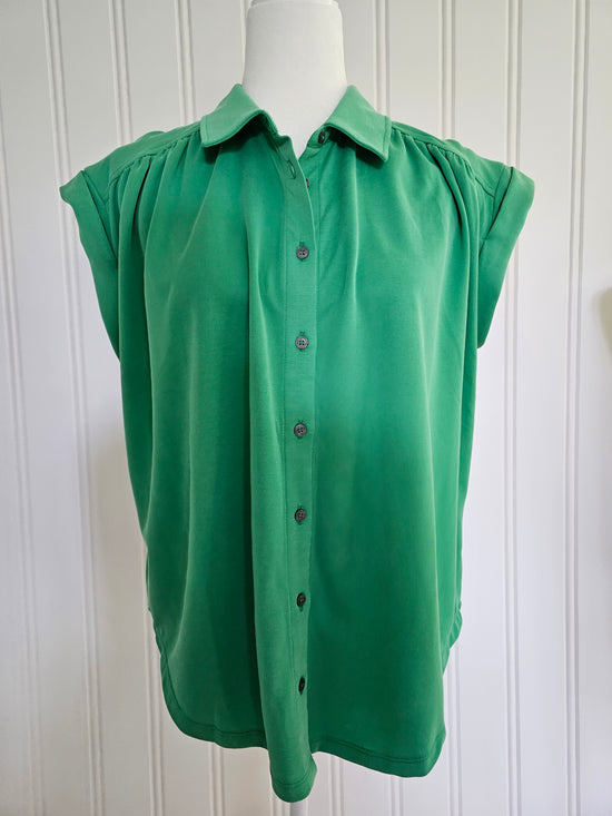 Green Button Up