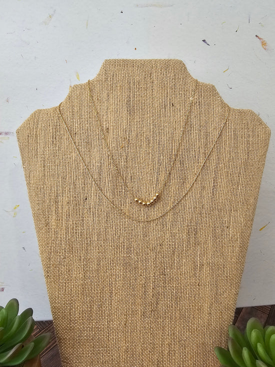 Load image into Gallery viewer, Dainty Dual Necklace w/Gold Beads
