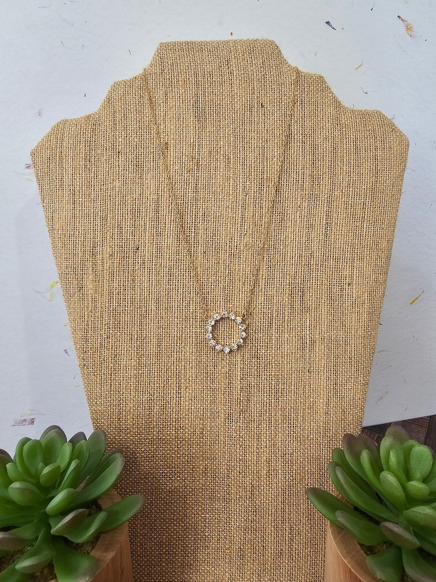 Circle Rhinestone Necklace