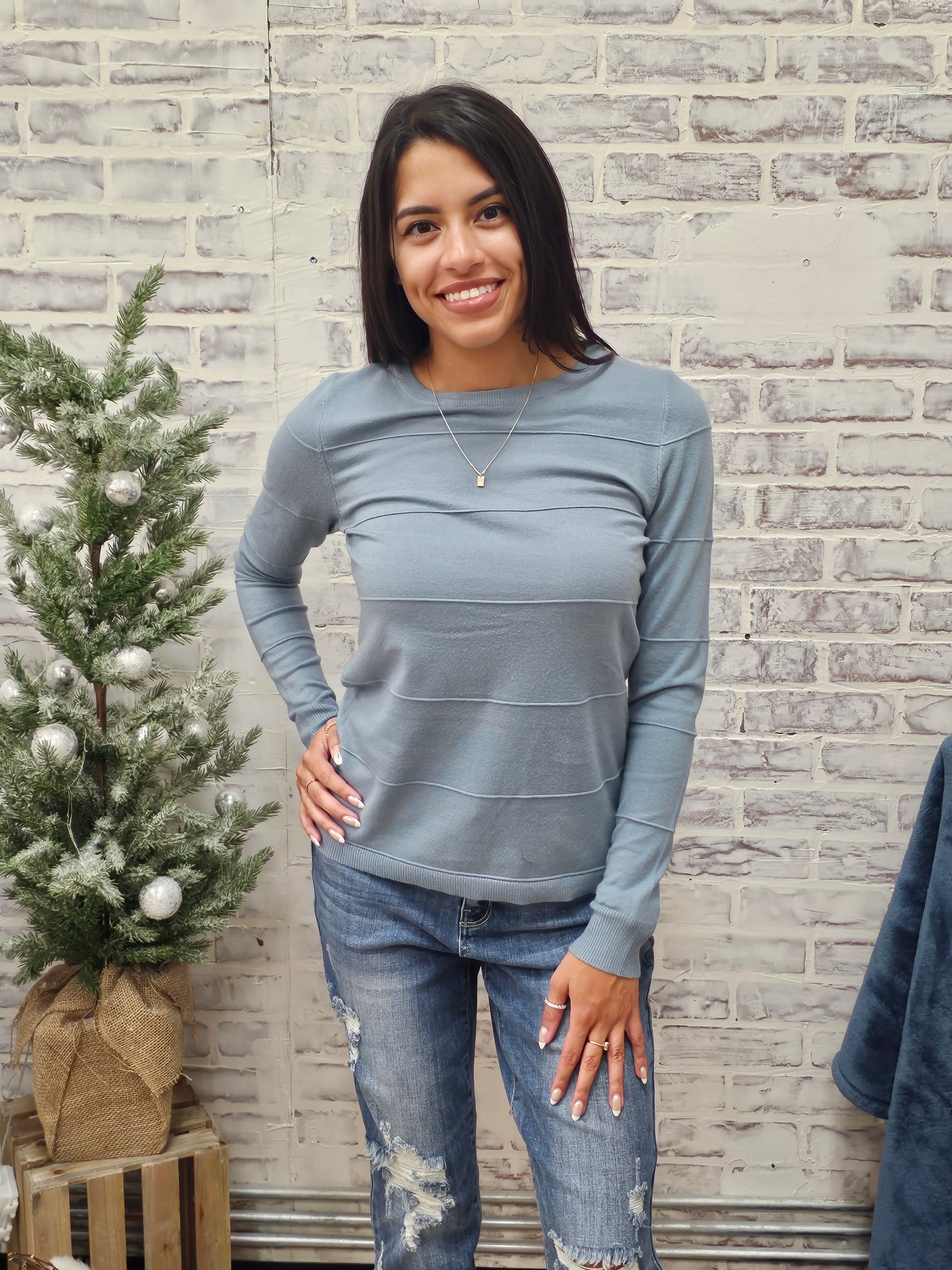 Load image into Gallery viewer, Blue Striped Sweater

