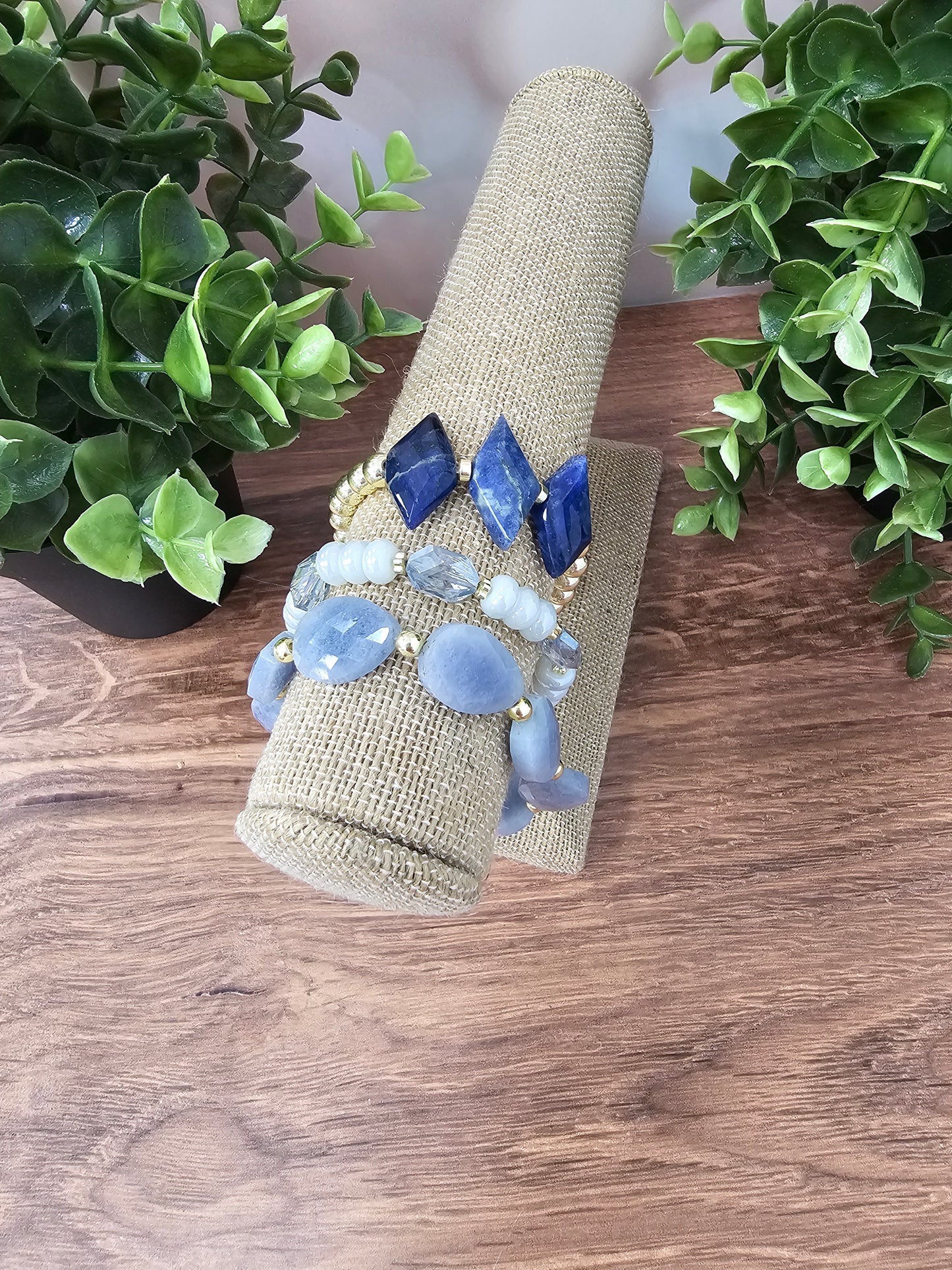 Blue Stone Bracelet Set