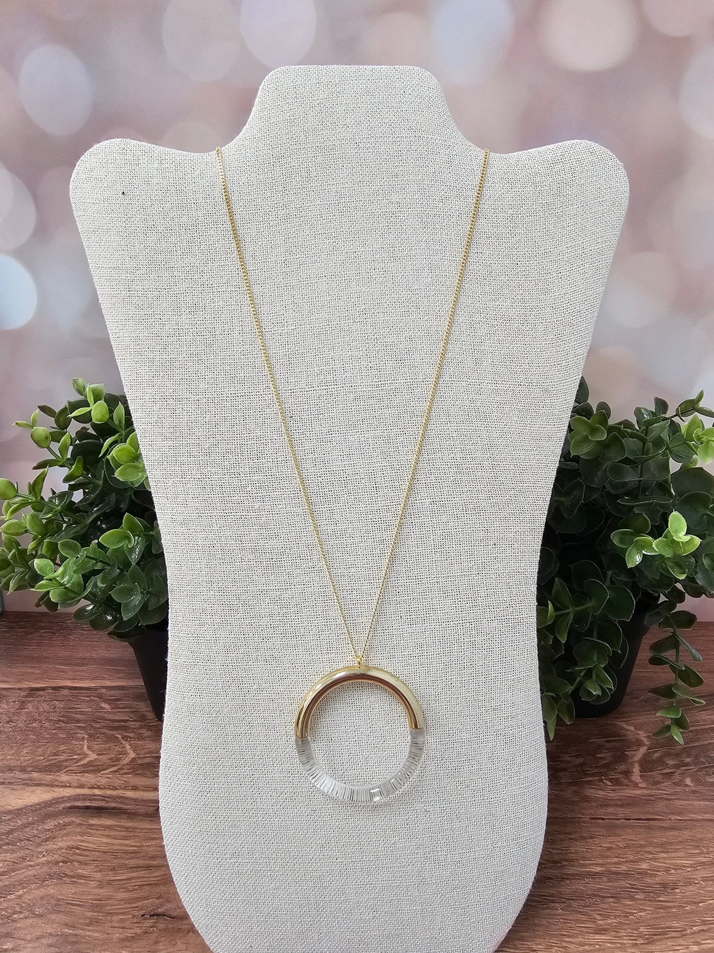 Lucite Charm Long Necklace