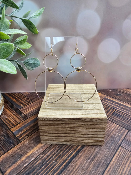 Double Circle Drop Earrings