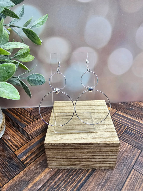 Double Circle Drop Earrings