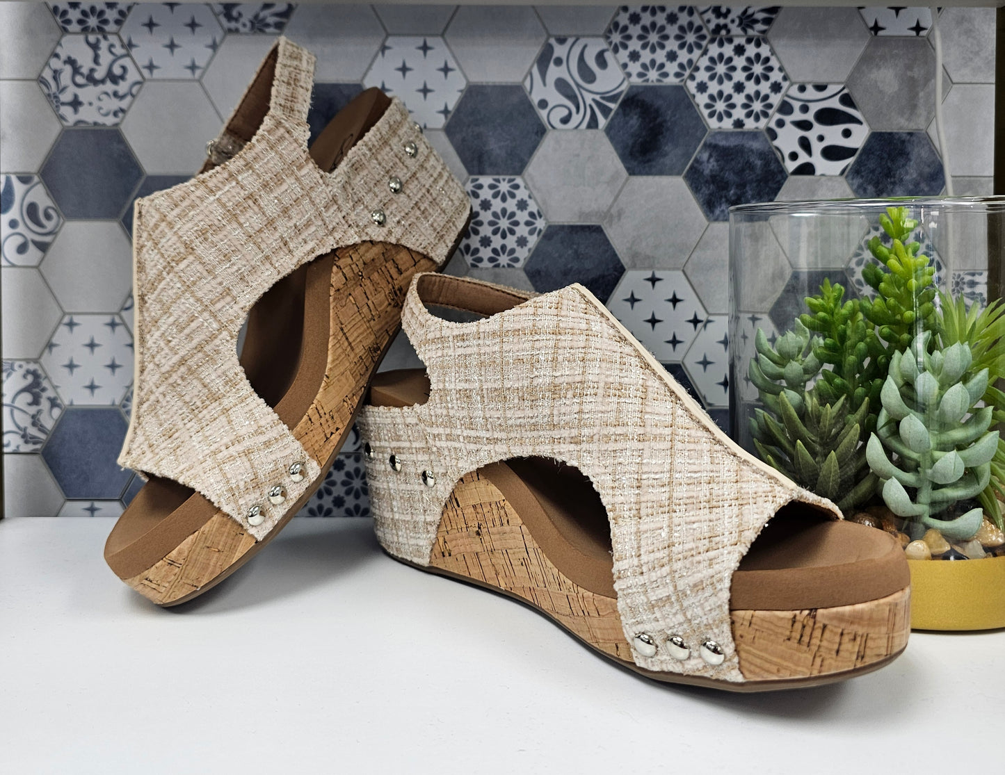 Carley Tweed Wedge Sandal