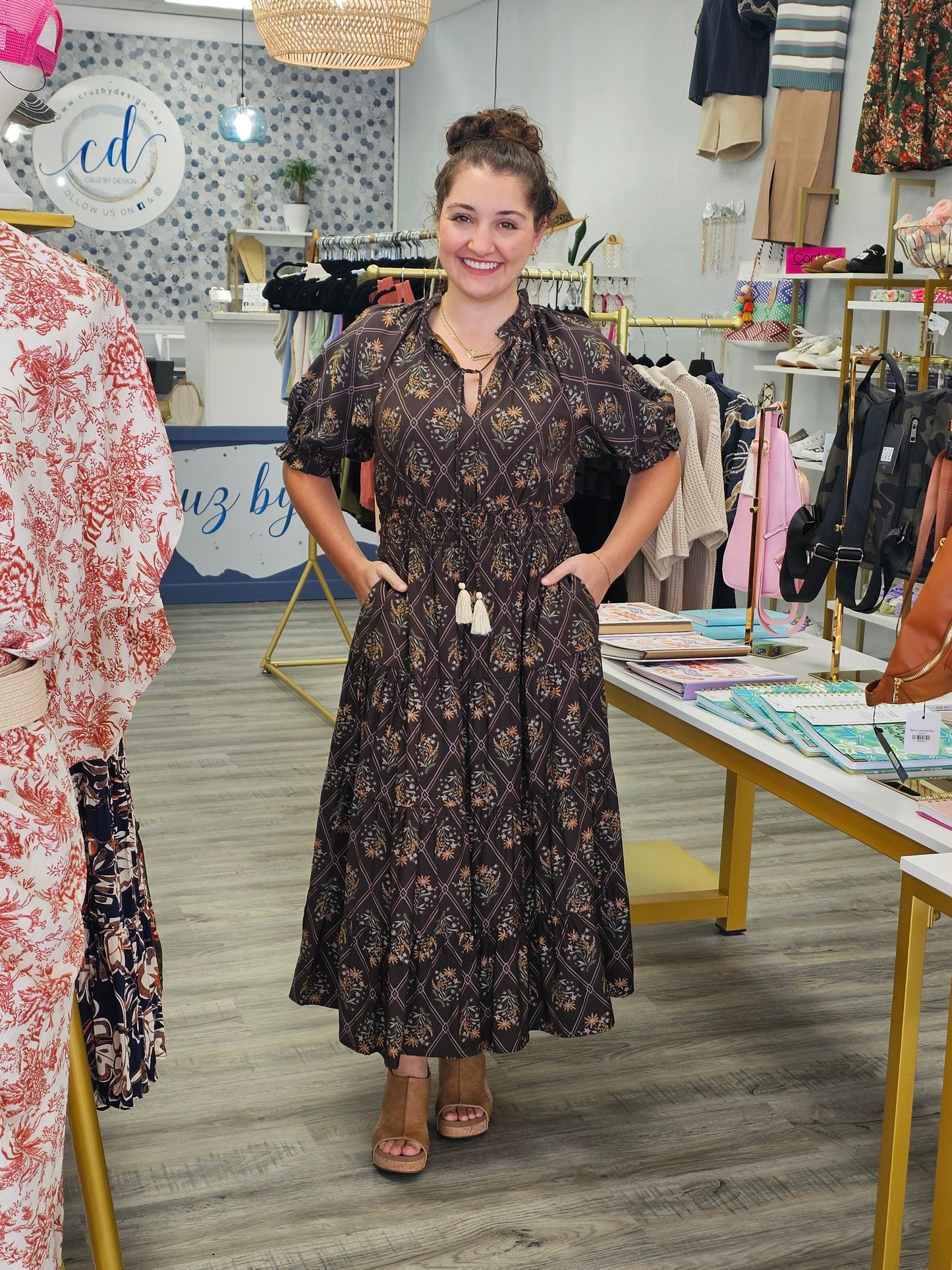 Smocked Waist Floral Dress