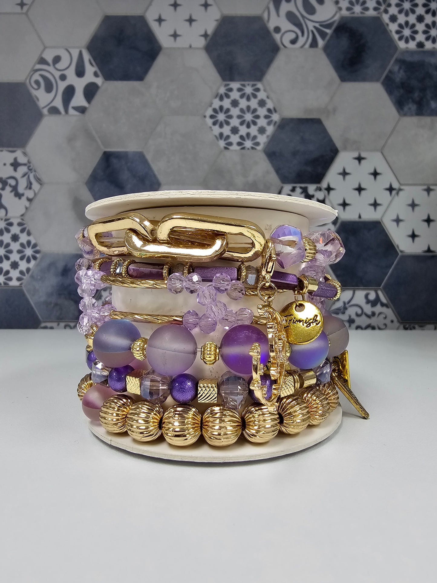 Purple & Gold bracelet set