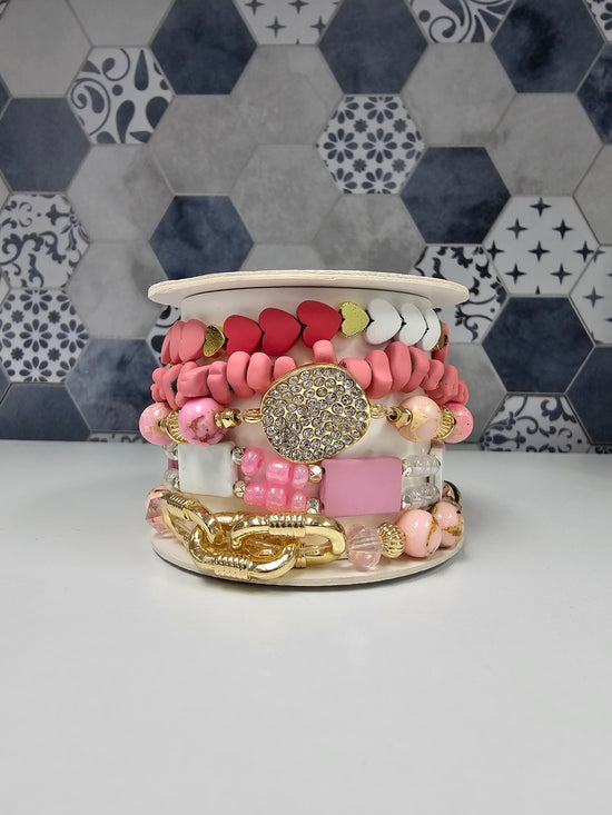 Pink & Gold Bracelet Set