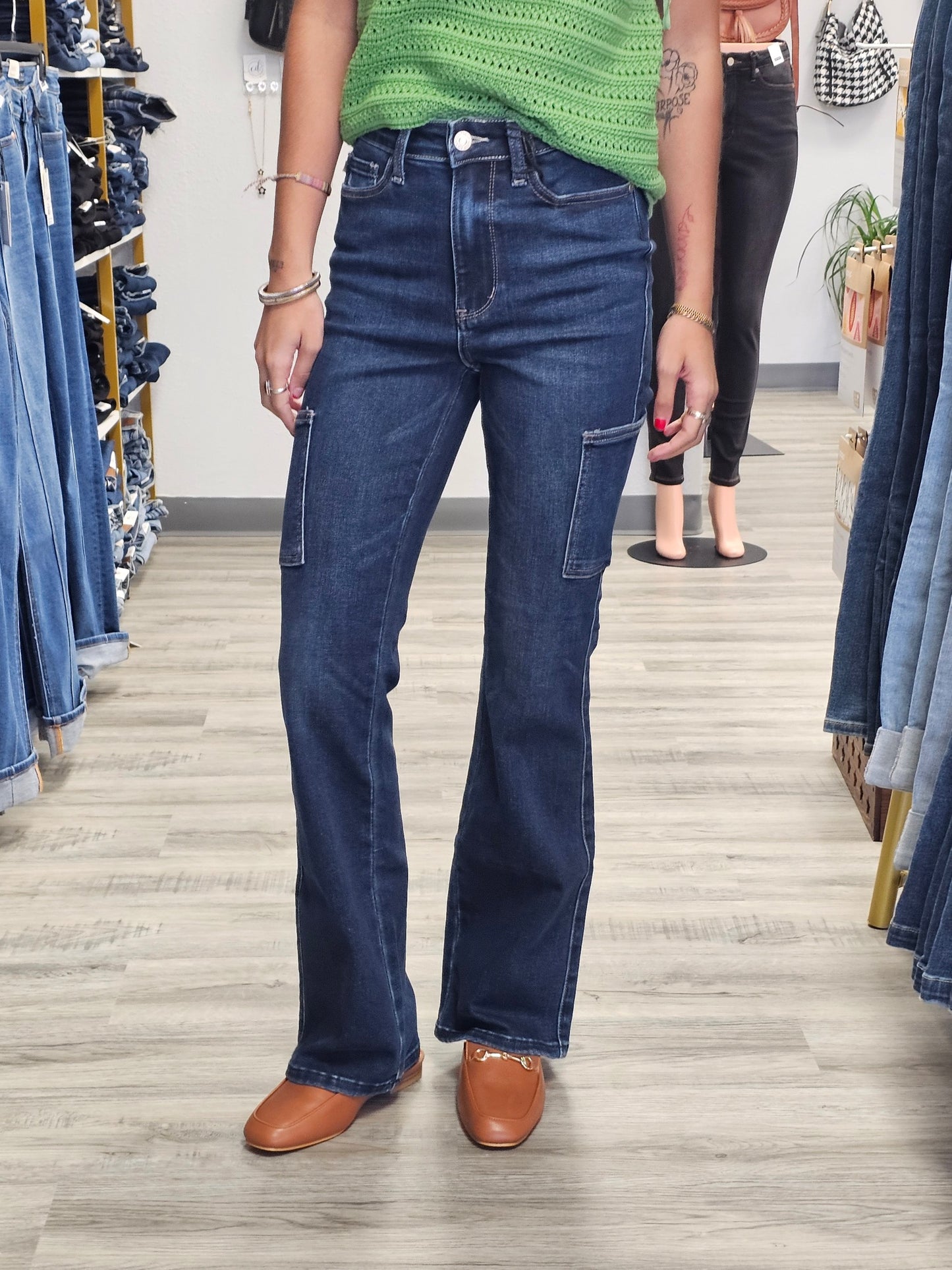 Judy Blue HW Cargo Bootcut Jeans