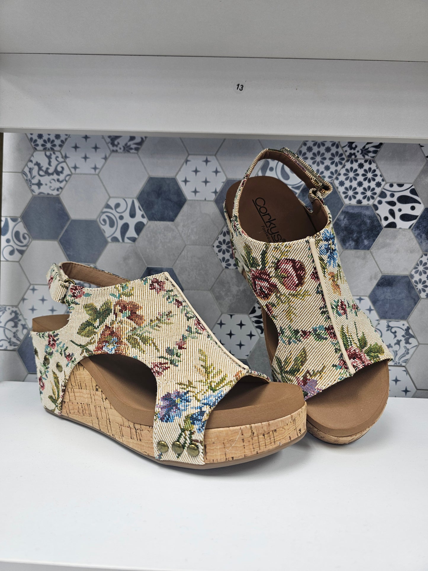 Carley Floral Tapestry Wedge Sandal