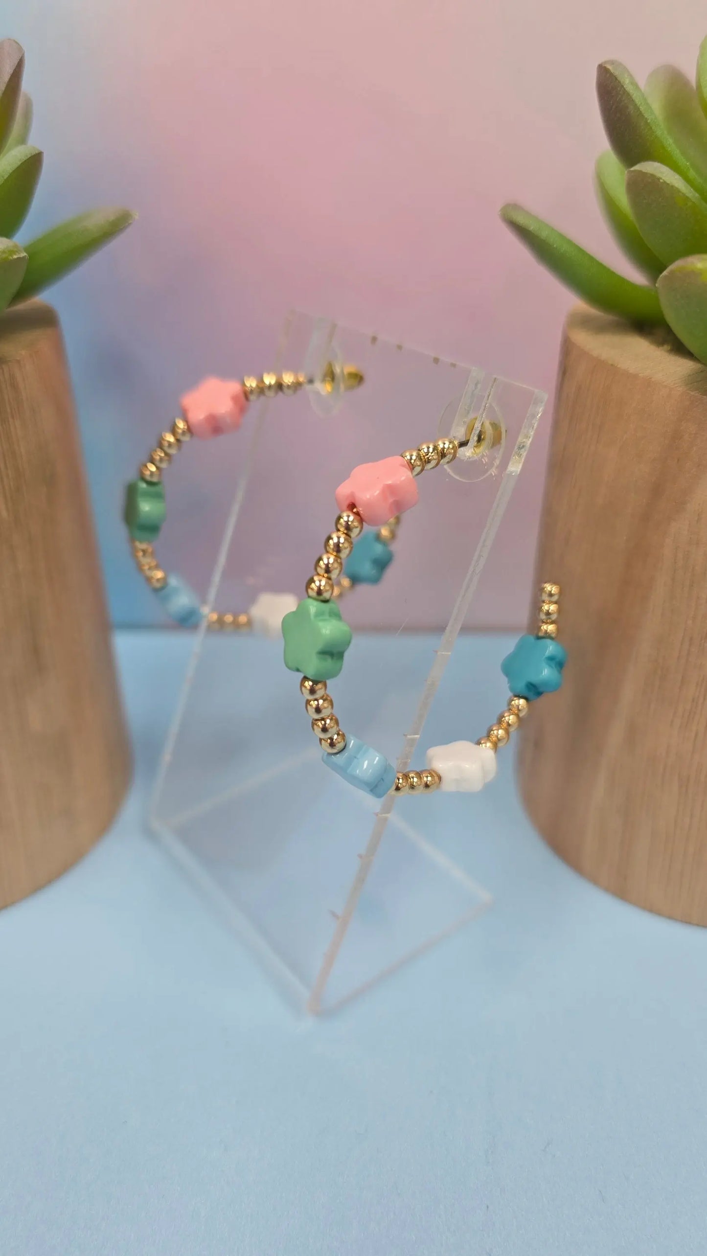 Flower Bead Hoops What's Hot