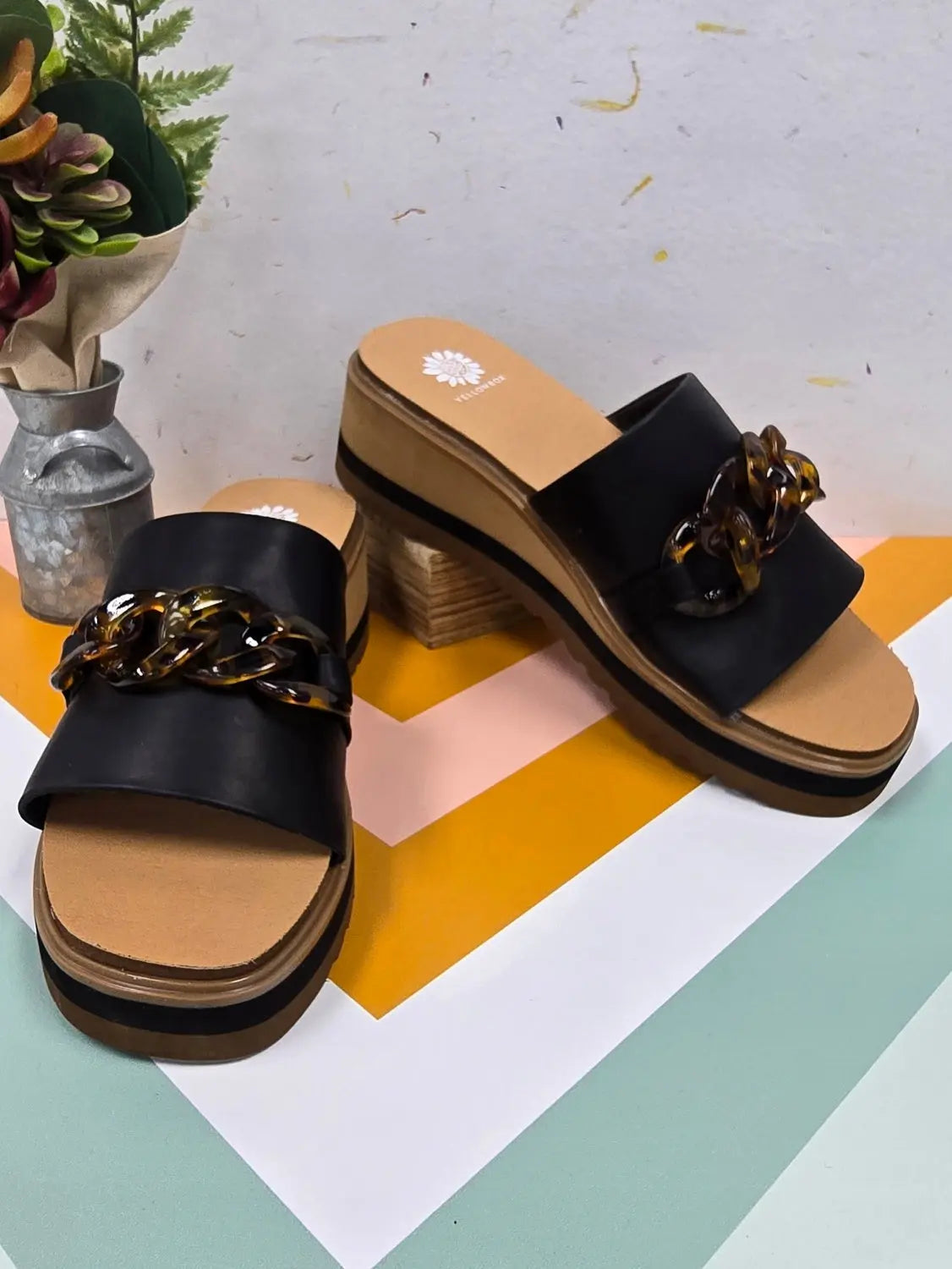 Alora Wedge Slide Yellow Box