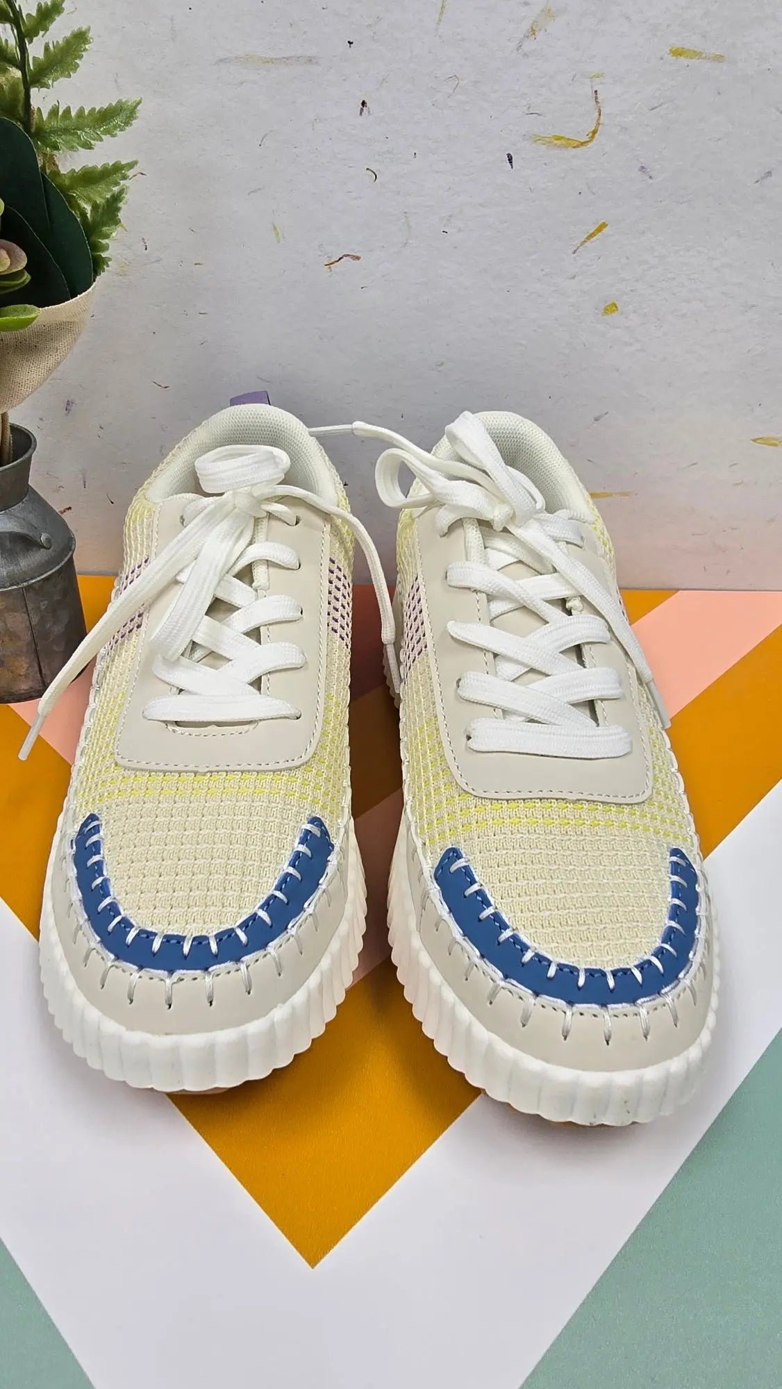 Hartley Platform Sneaker Multi Yellow Box