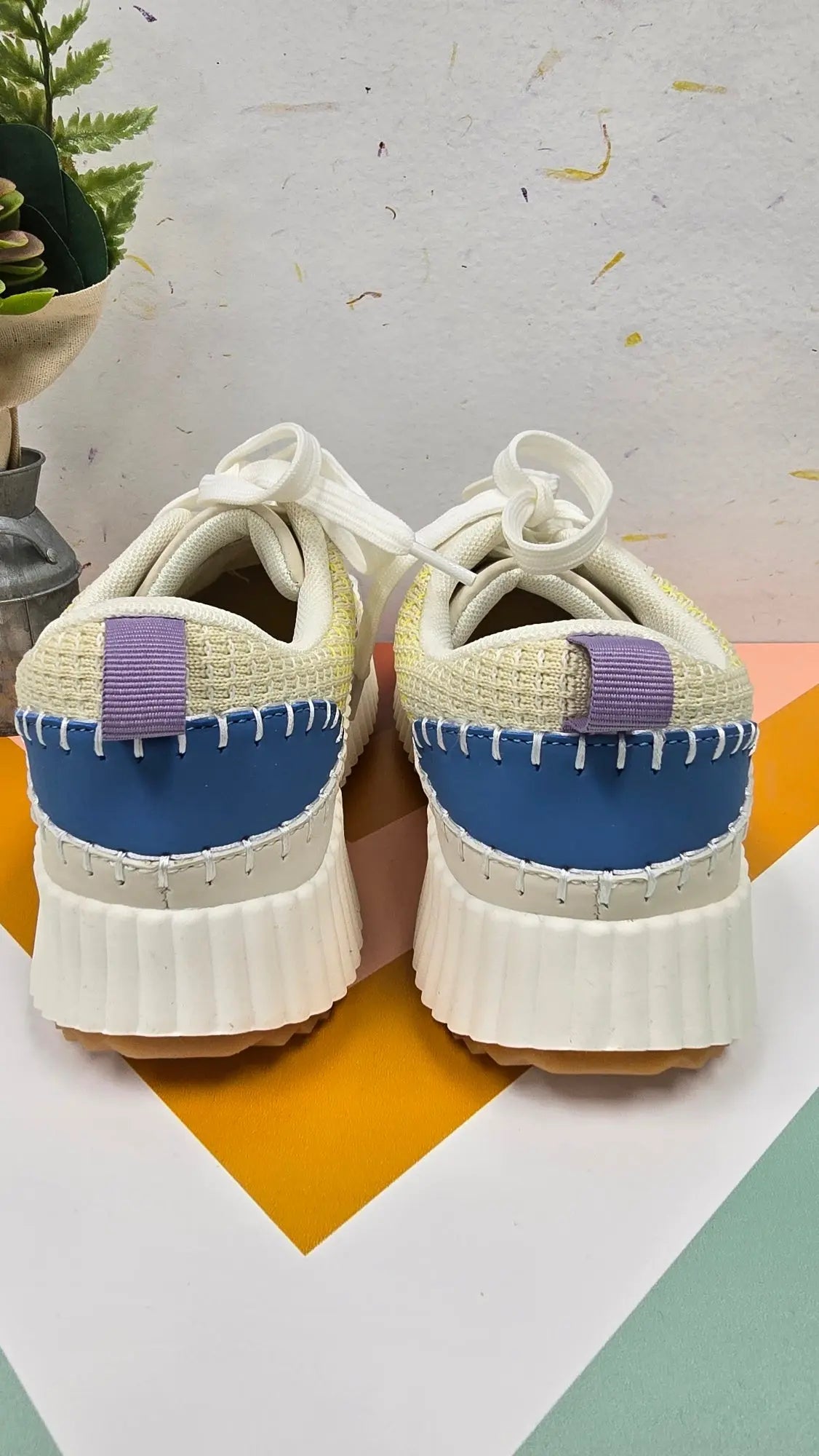 Hartley Platform Sneaker Multi Yellow Box