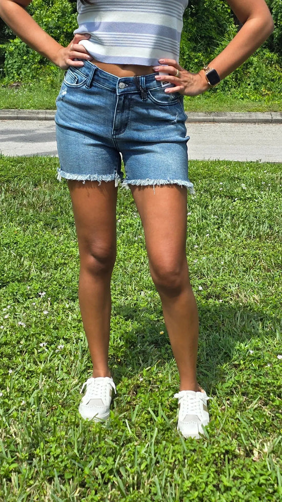 Brynn V-Front Shorts w Shield Pockets Judy Blue