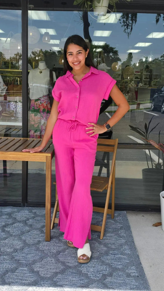 Verna Gauze Pink Shirt Thread and Supply