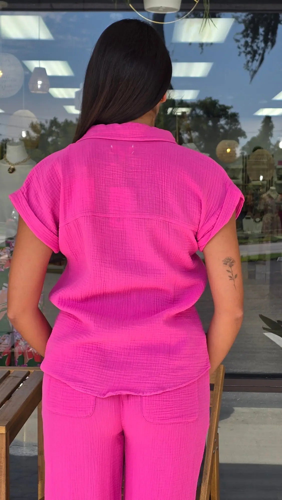 Verna Gauze Pink Shirt Thread and Supply