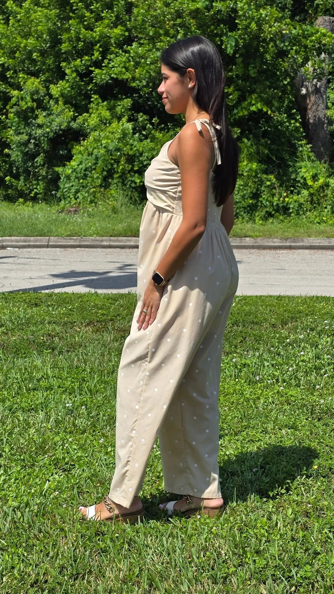 Darcy Dot Jumpsuit with Twist Bust Wishlist