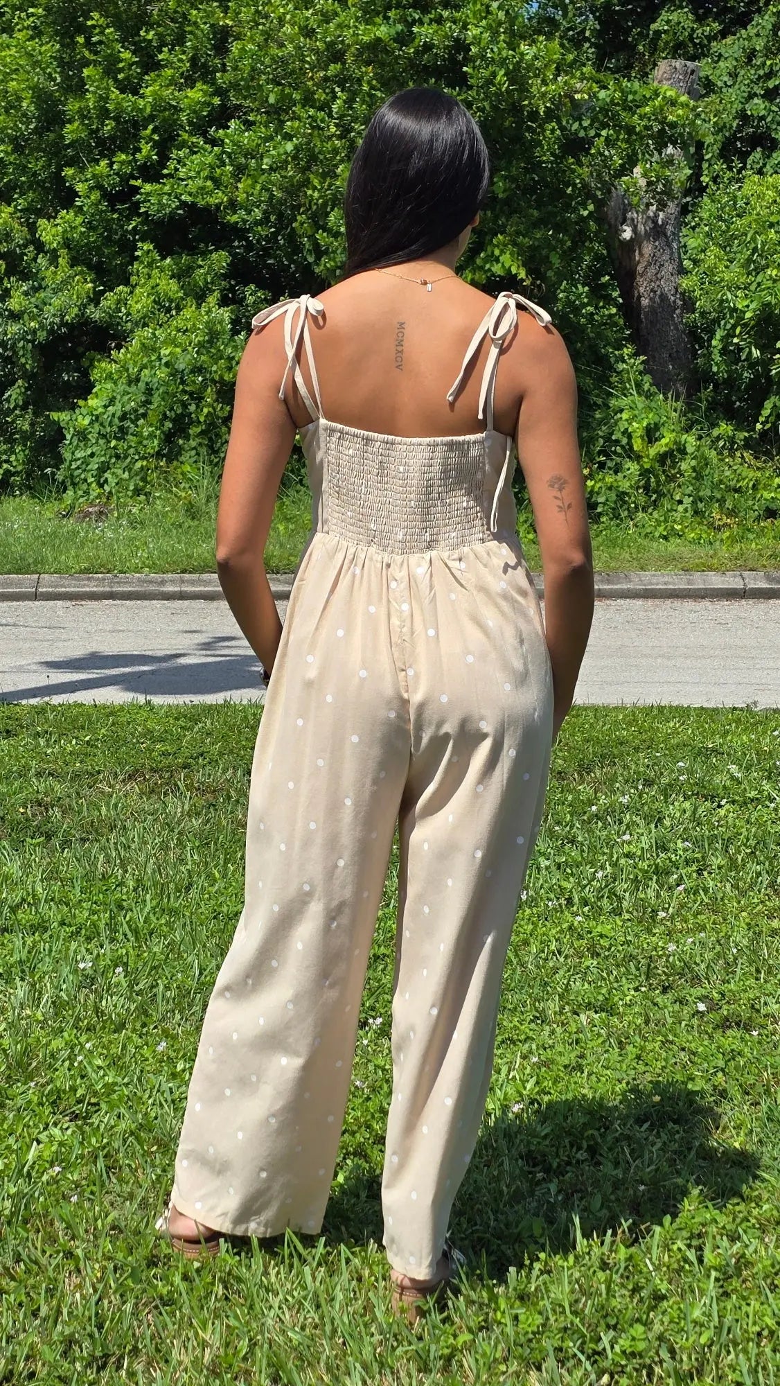 Darcy Dot Jumpsuit with Twist Bust Wishlist