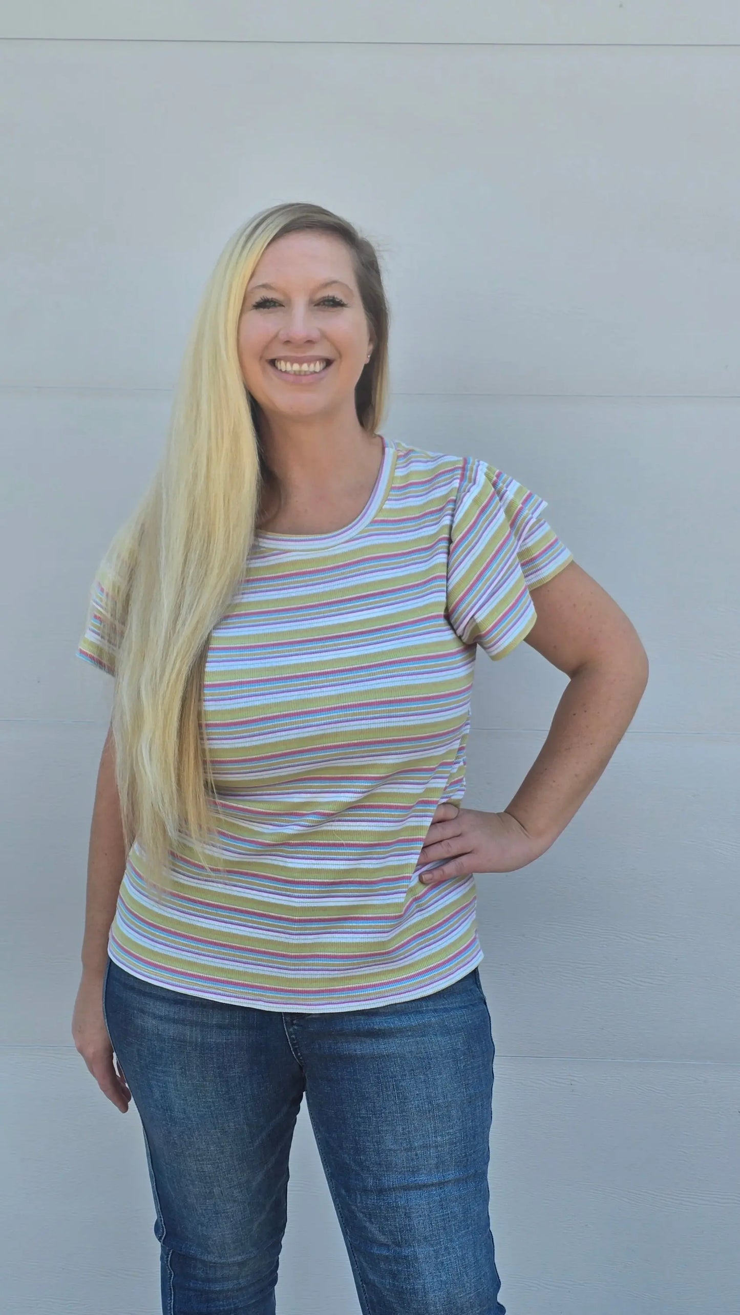 Lila Ruffle Stripe Top Hayden LA