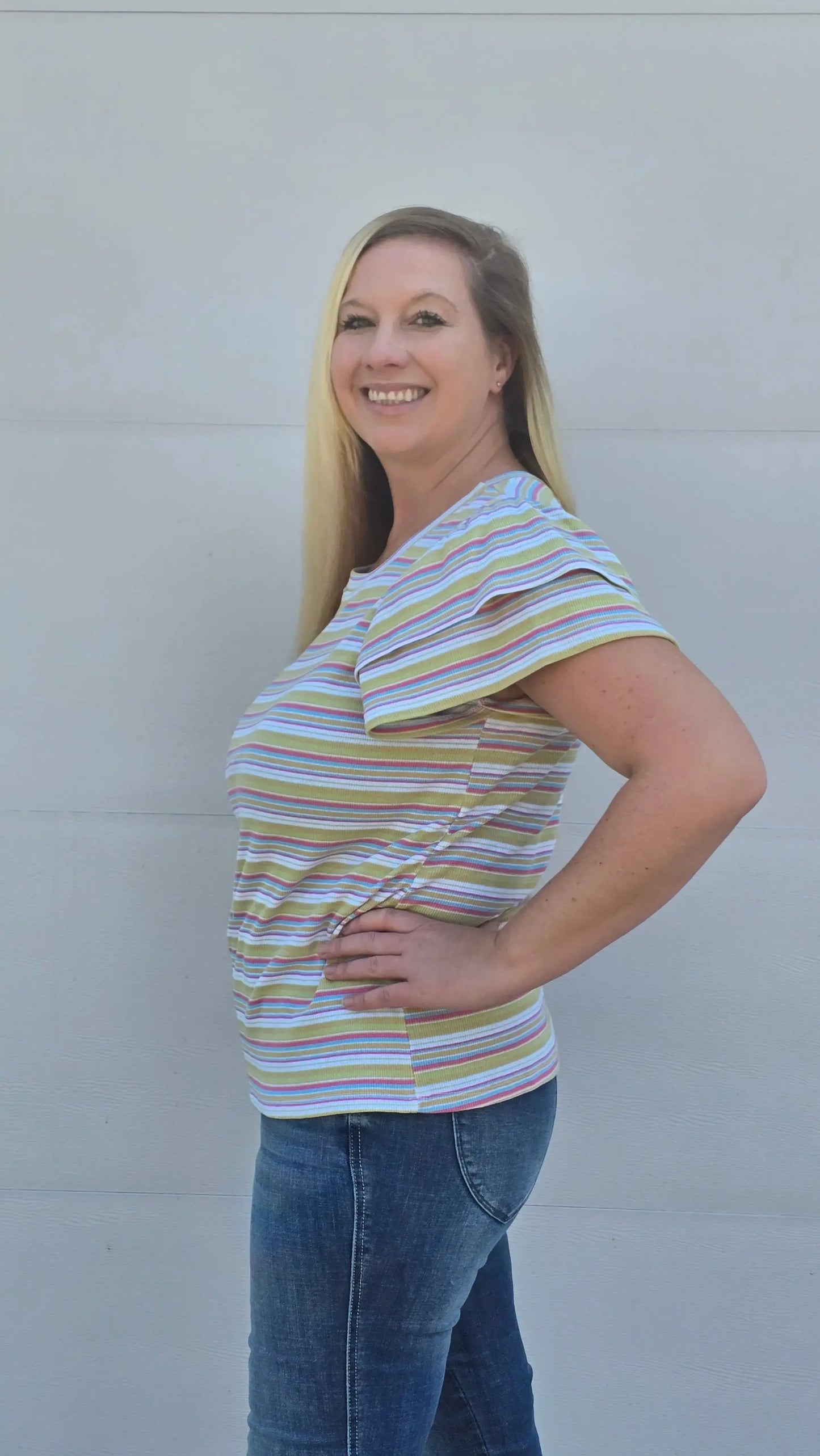 Lila Ruffle Stripe Top Hayden LA