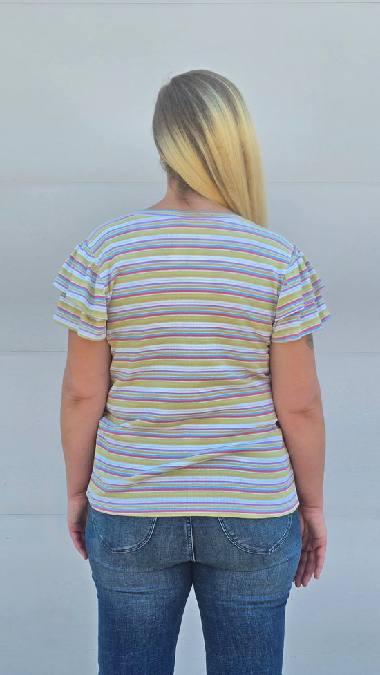 Lila Ruffle Stripe Top Hayden LA