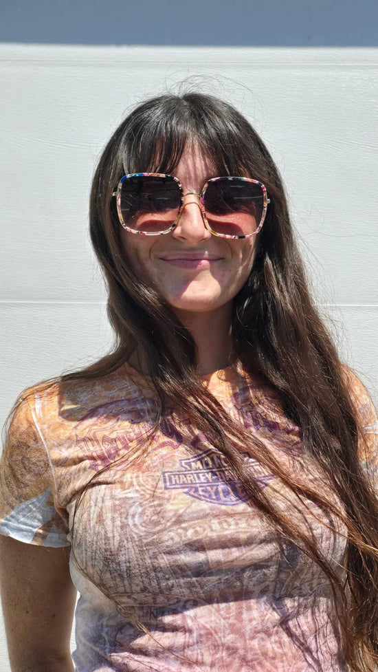 Cosmo Acetate Rose Square Sunglasses Freyrs Eyewear