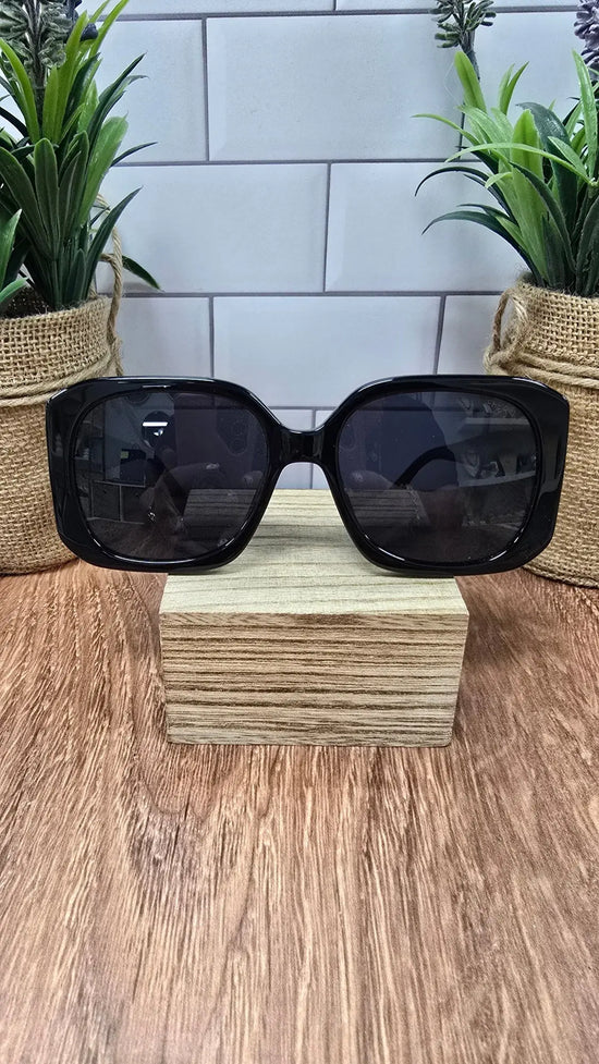 Vivian Acetate Blk Octagonal Sunglasses Freyrs Eyewear