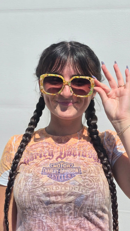 Vivian Acetate Yel Octagonal Sunglasses Freyrs Eyewear