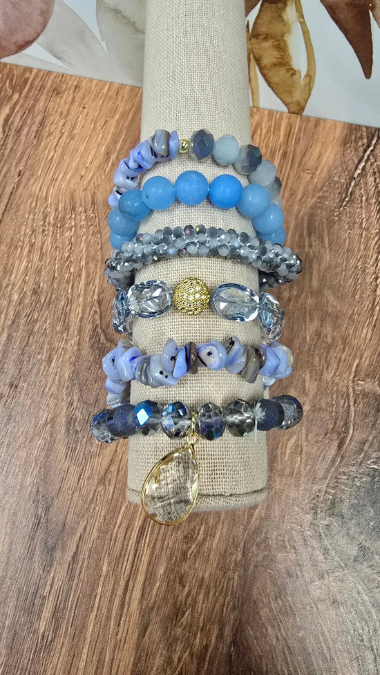 Blue Skies Stacked Bracelet Set What's Hot