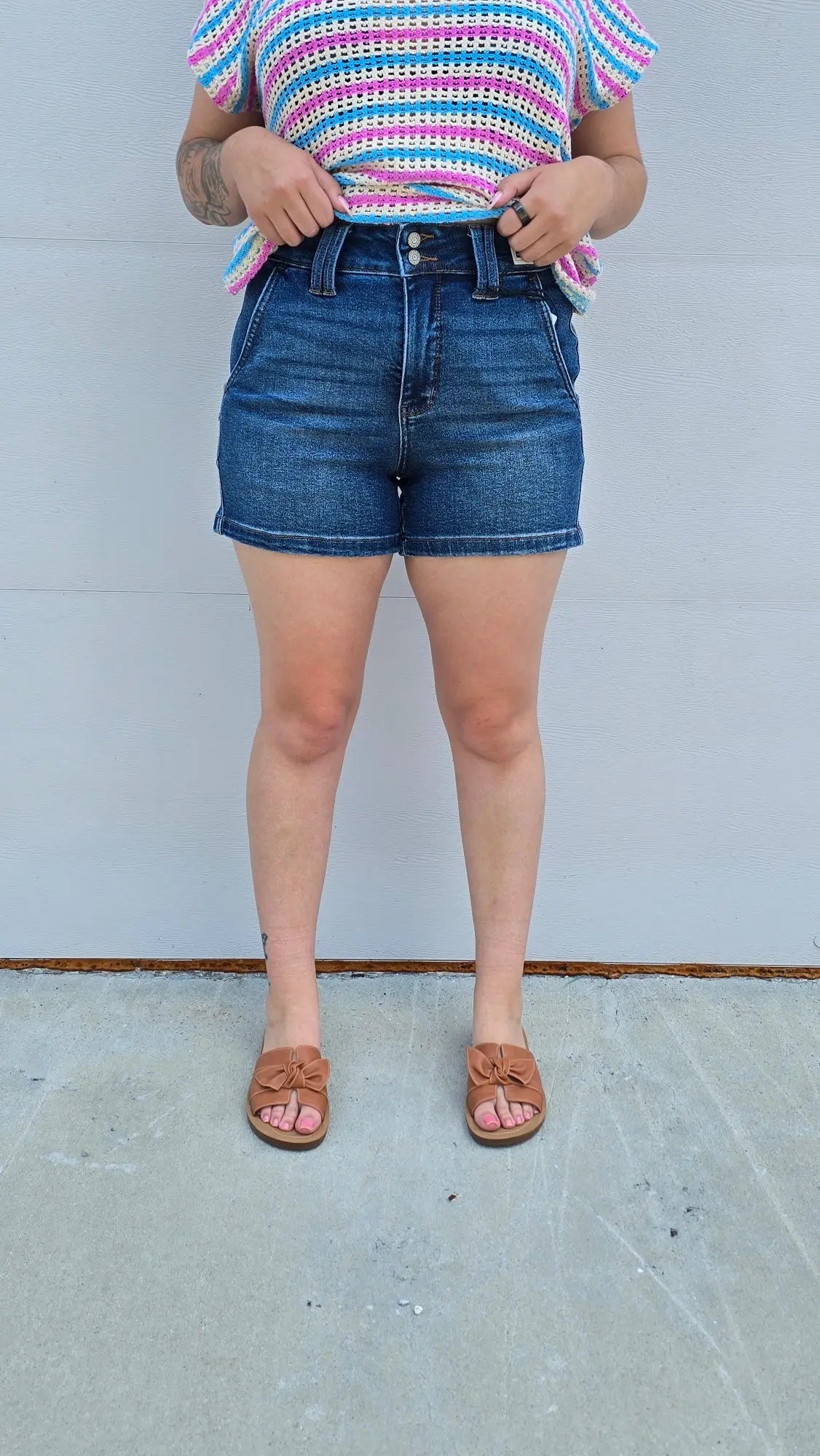 Stella Double Button Shorts Judy Blue
