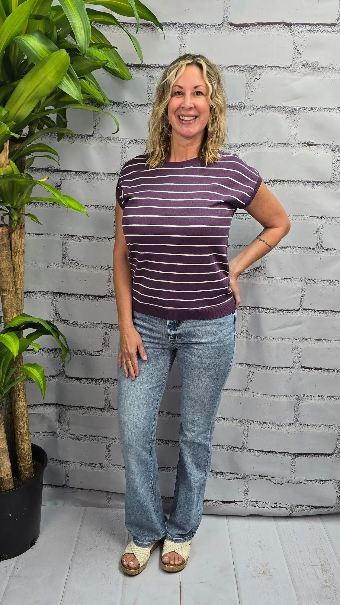 Violet Lane Knit Tee Staccato