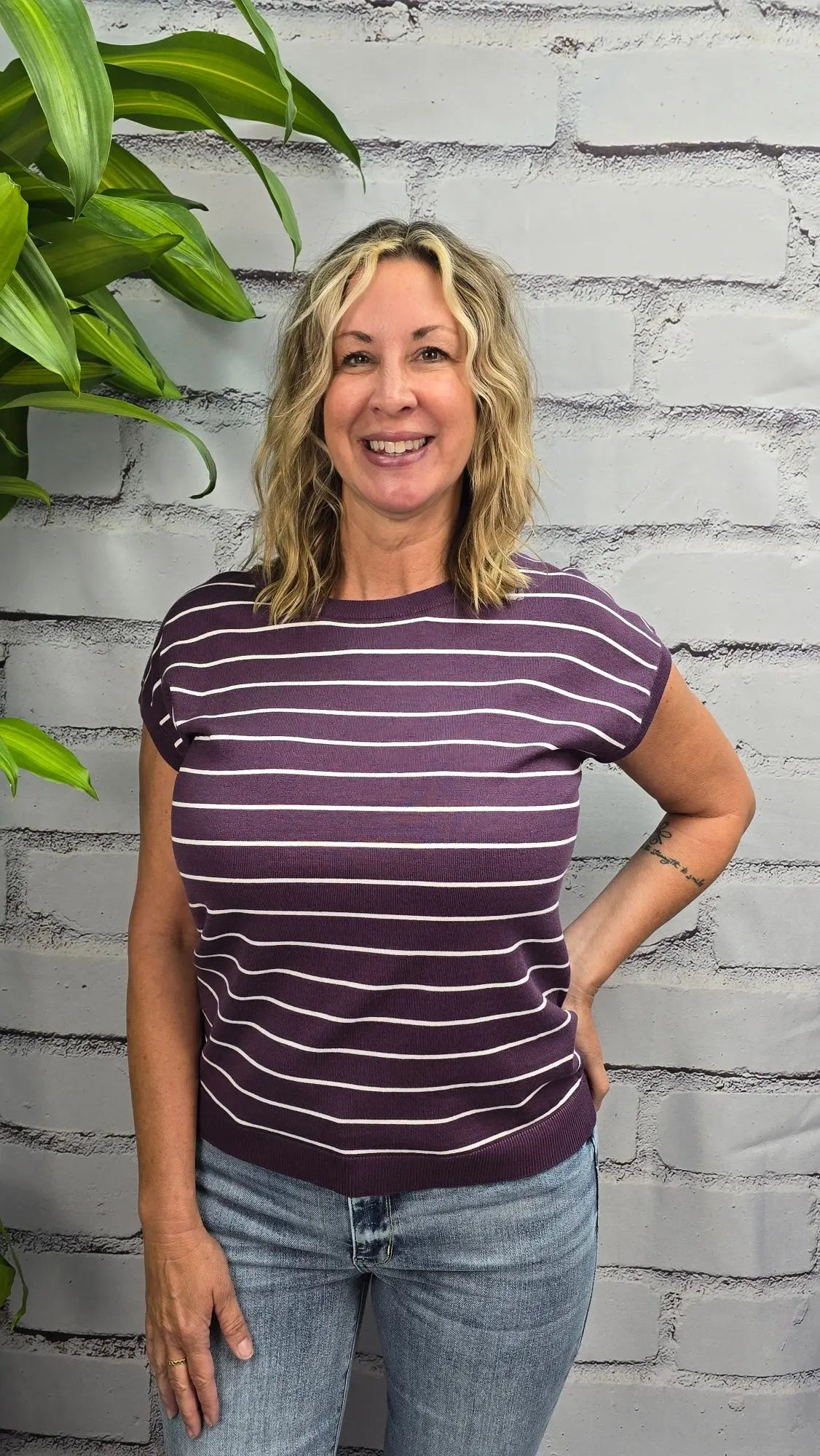 Violet Lane Knit Tee Staccato