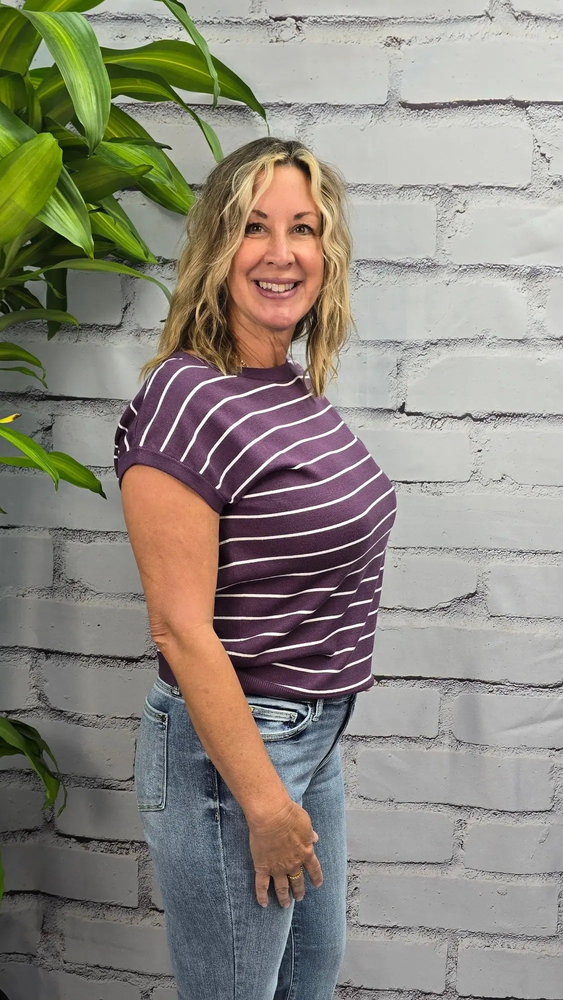 Violet Lane Knit Tee Staccato