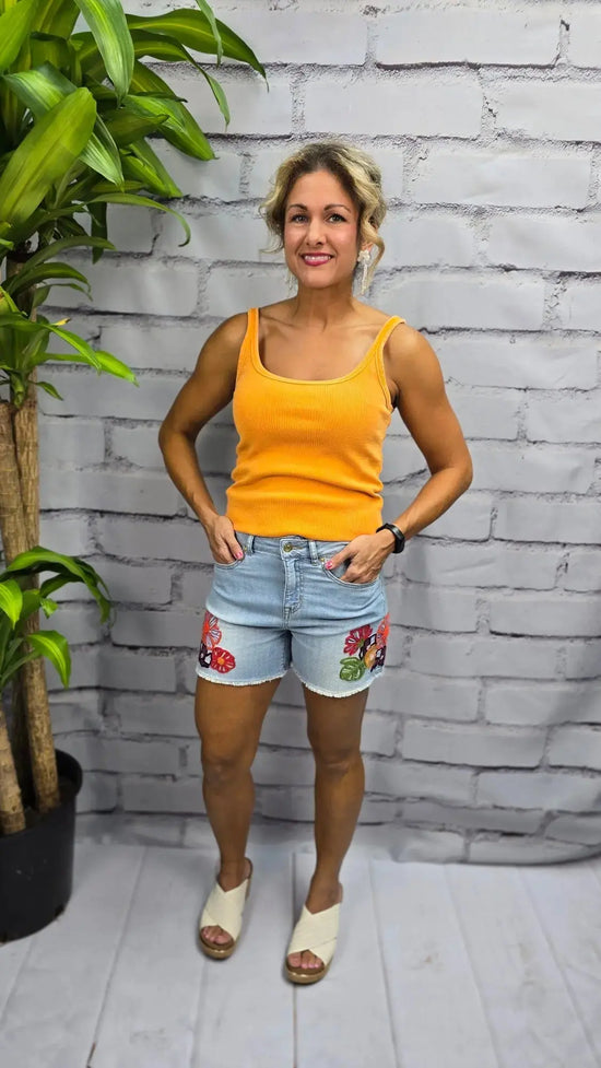 The Petal Pop Cutoffs Tribal