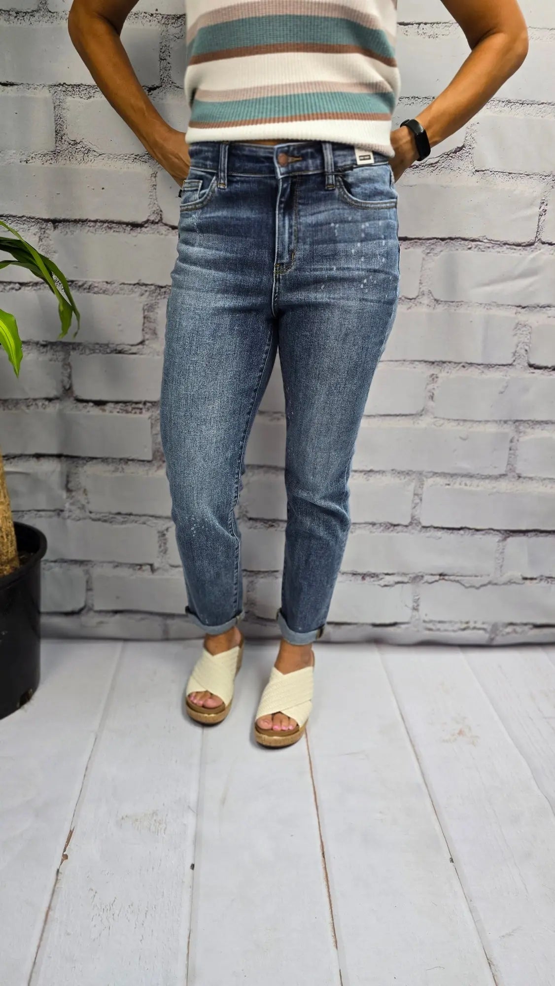 Dakota Bleach Splash Relaxed Jeans Judy Blue