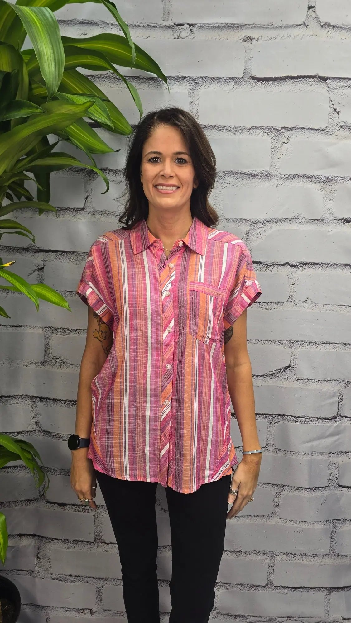 The Sadie Stripe Button-Up Tribal