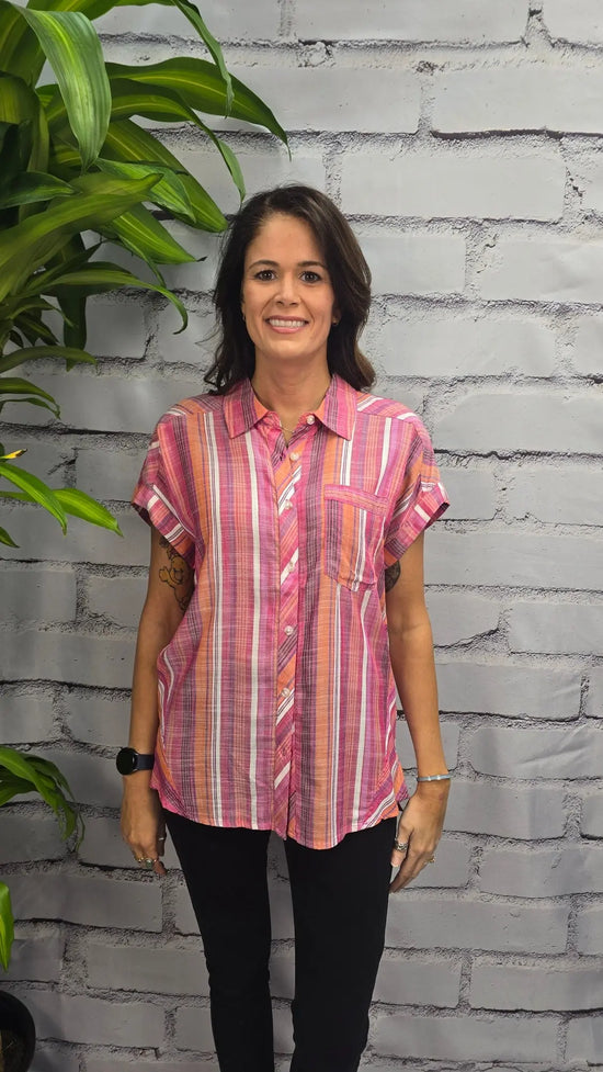 The Sadie Stripe Button-Up Tribal