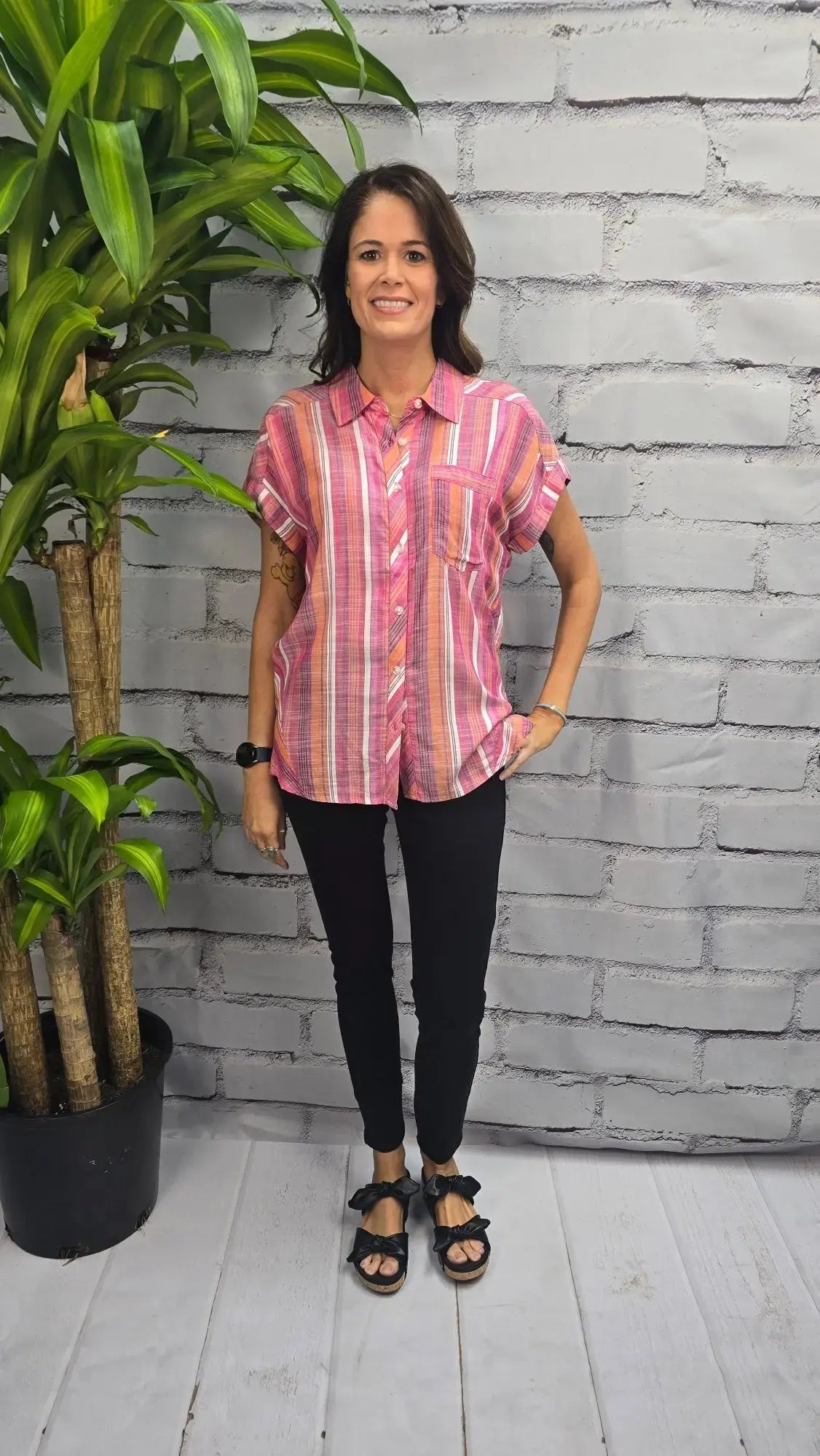 The Sadie Stripe Button-Up Tribal
