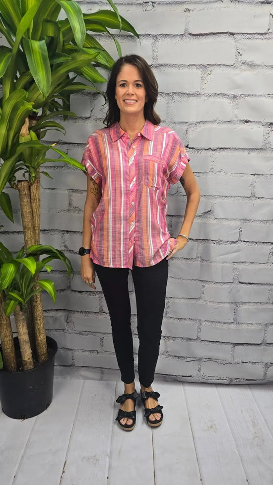 The Sadie Stripe Button-Up Tribal