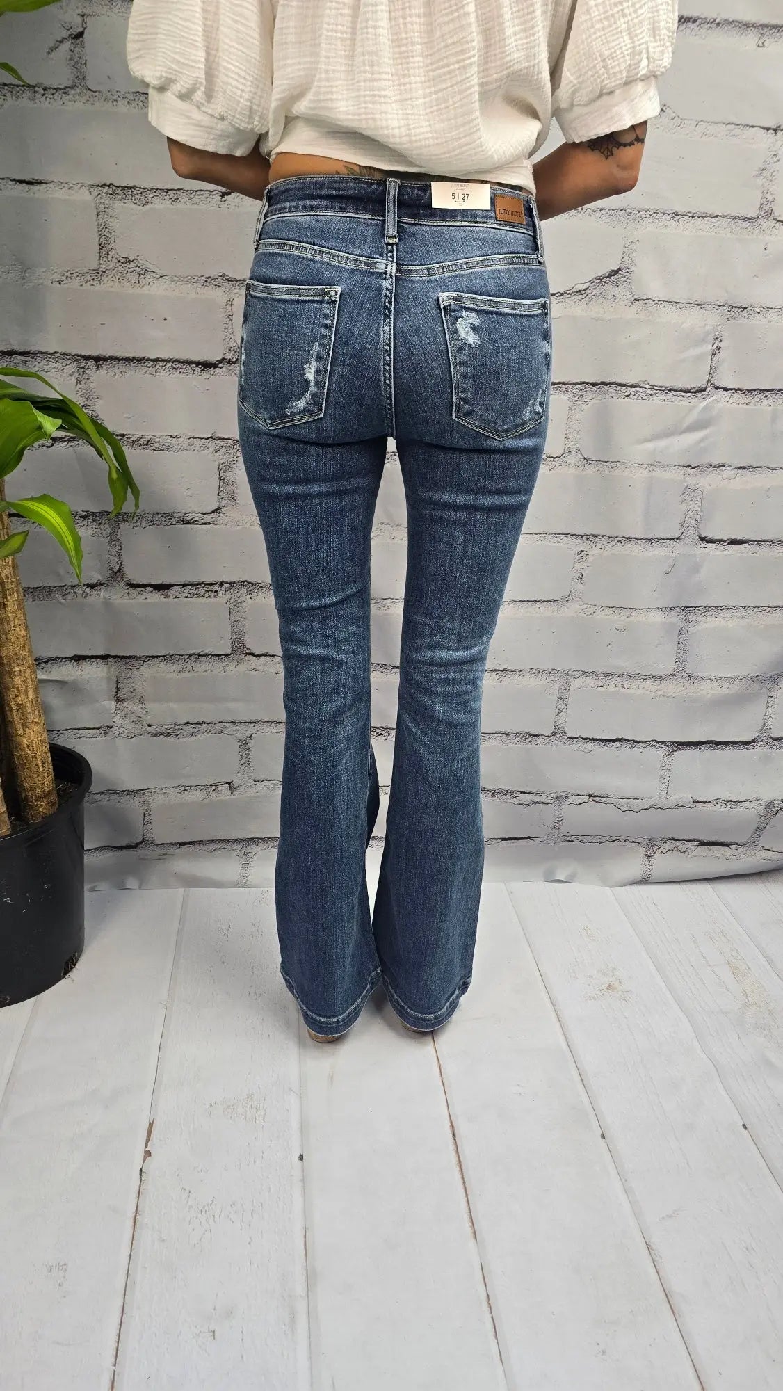 Monroe Destroyed Button Fly Flares Judy Blue