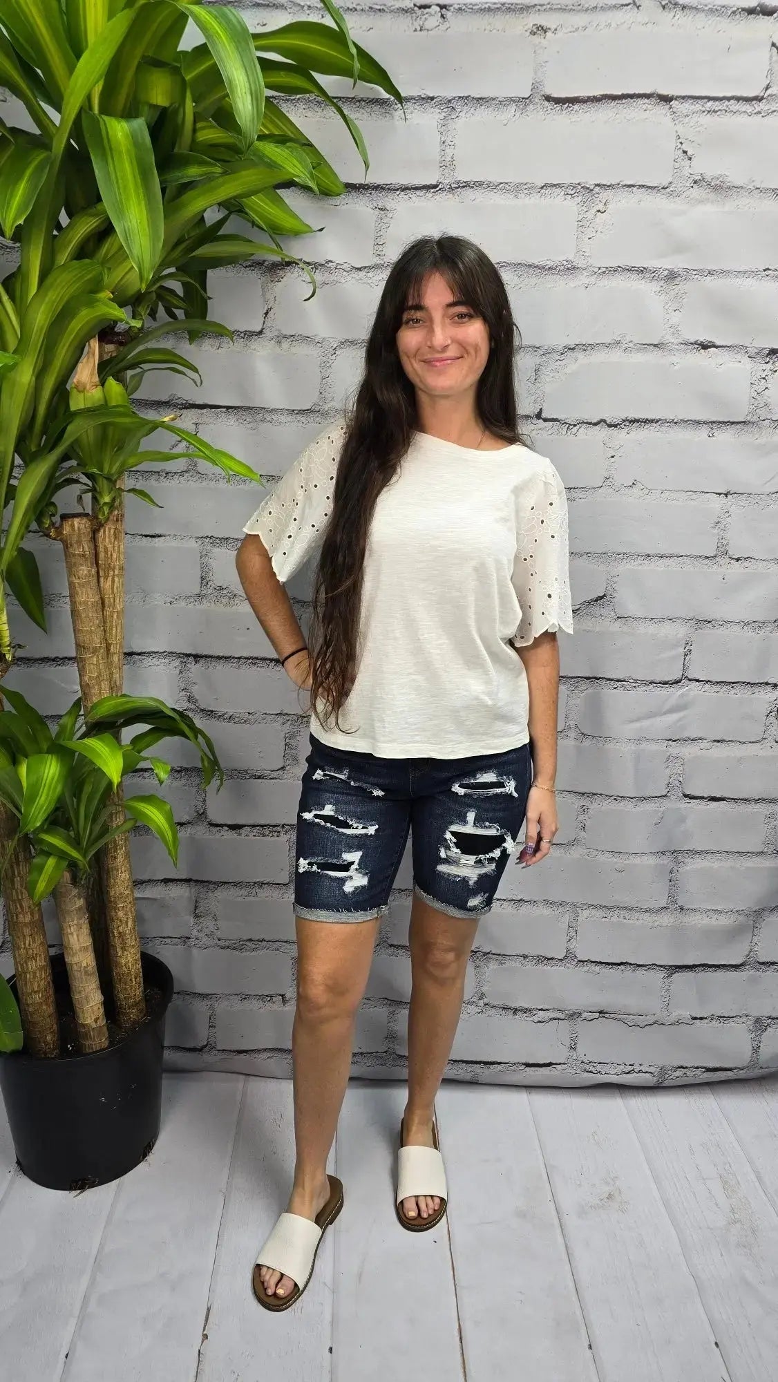 Ivory Lace Sleeve Top beachlunchlouge