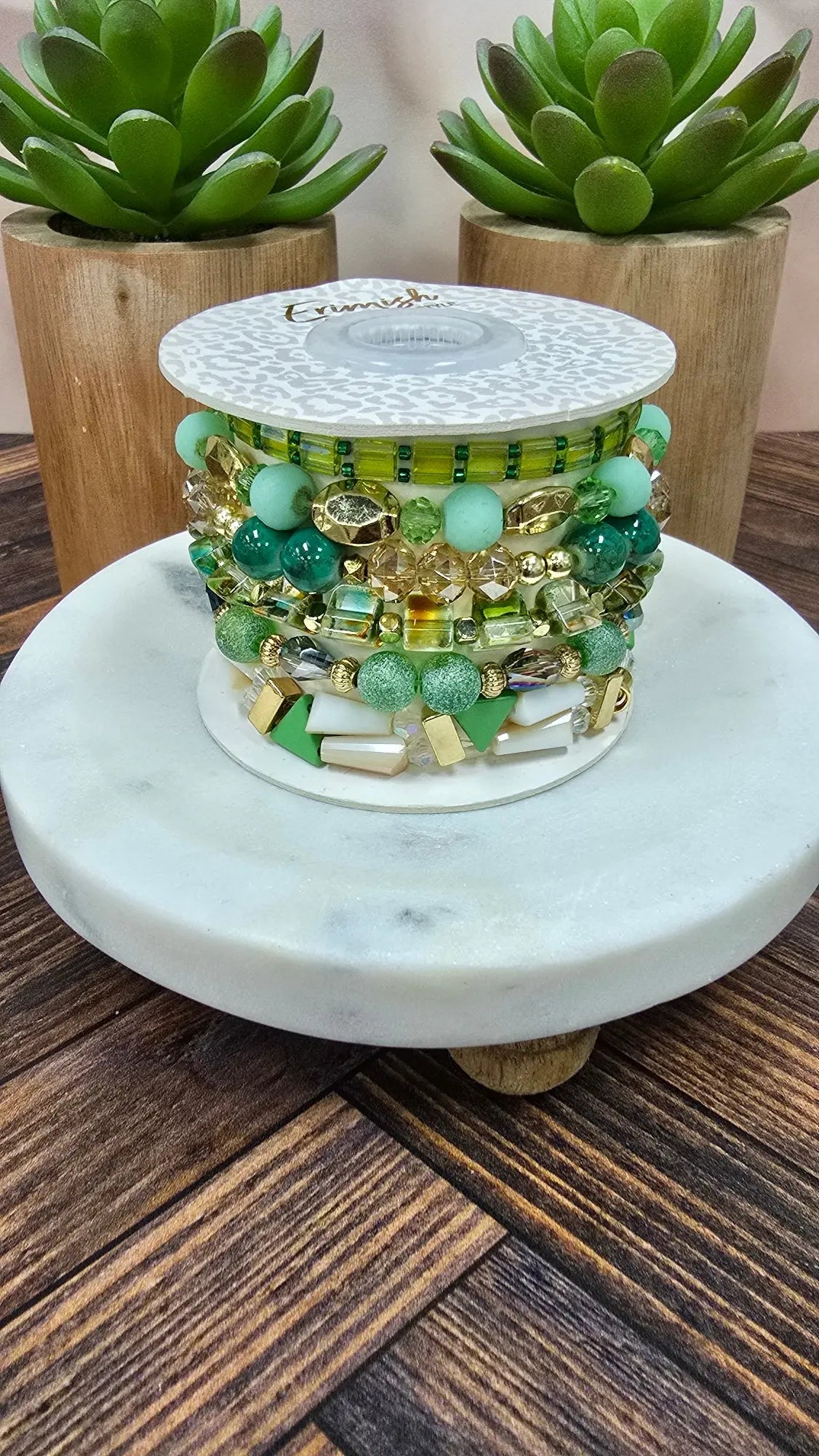 Emerald Glow Bracelet Stack Ermish