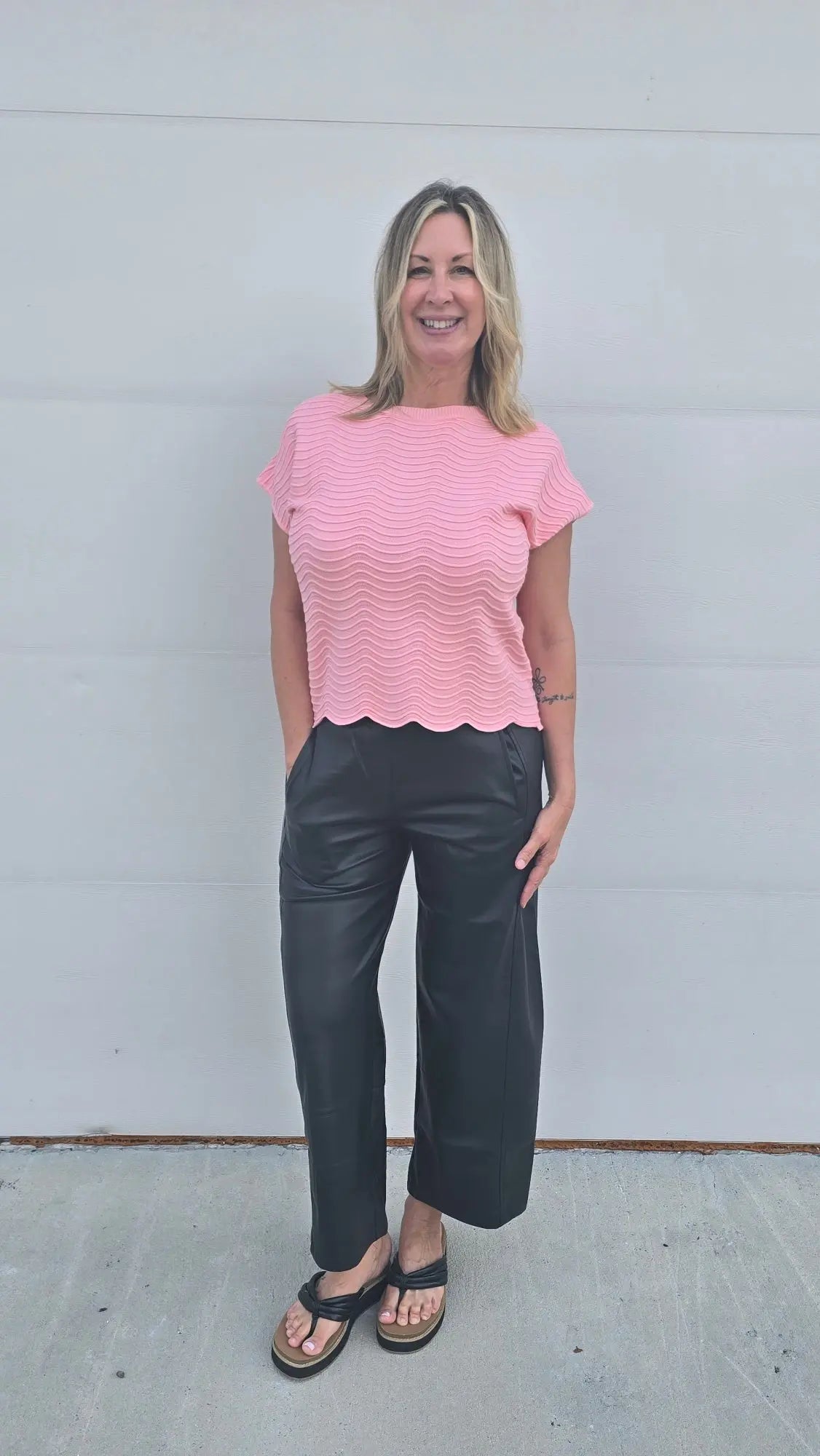 Vesper Leather Wide Leg Pants Allie Rose