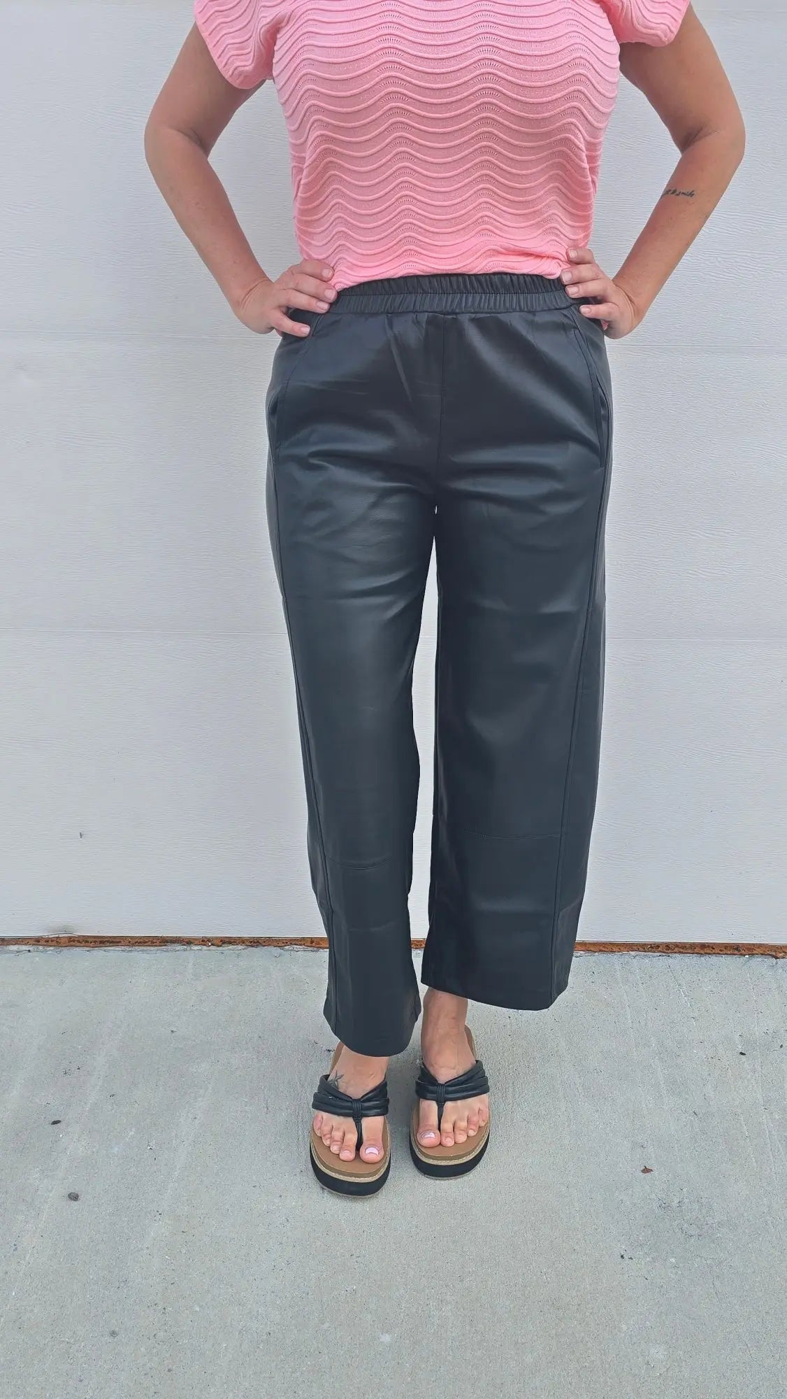 Vesper Leather Wide Leg Pants Allie Rose